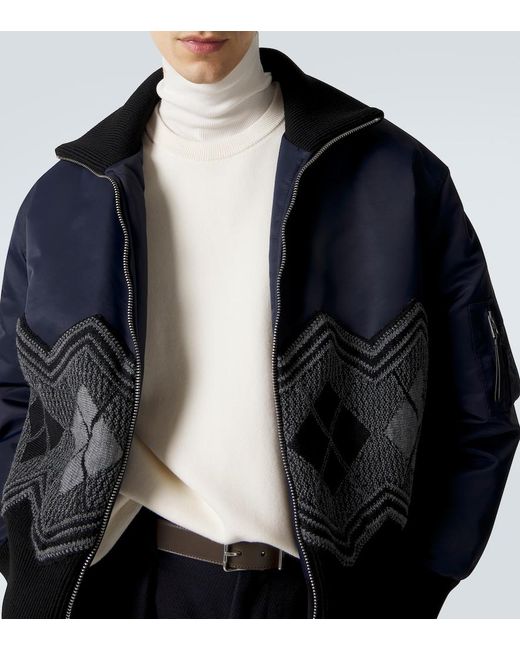 Loewe Black Argyle Technical Twill Jacket for men