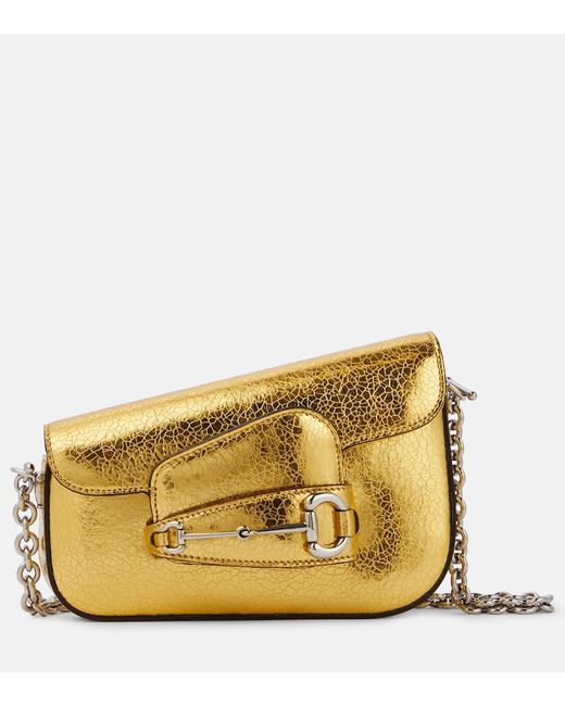 Gucci Metallic Horsebit 1955 Mini Leather Shoulder Bag