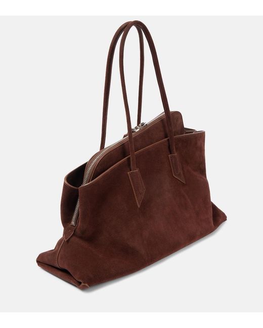 The Attico Brown La Passeggiata Medium Suede Tote Bag