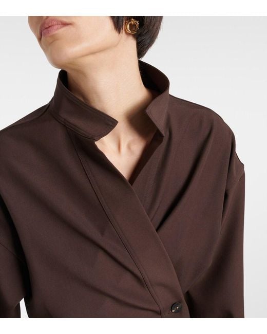 Ferragamo Brown Wrap Wool Shirt