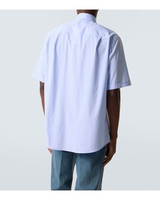 Valentino Blue Striped Cotton Shirt for men