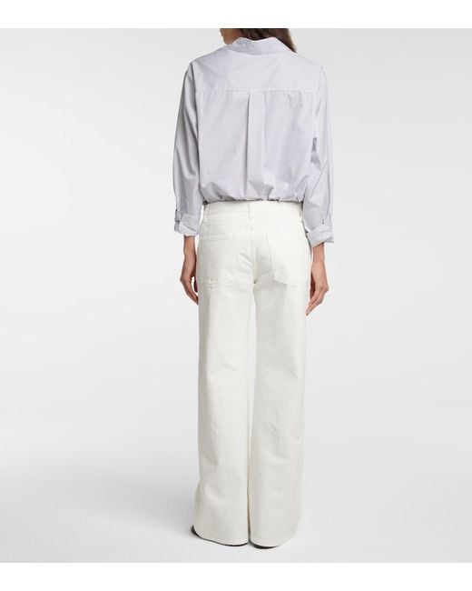 The Row White Eglitta Mid-Rise Wide-Leg Jeans