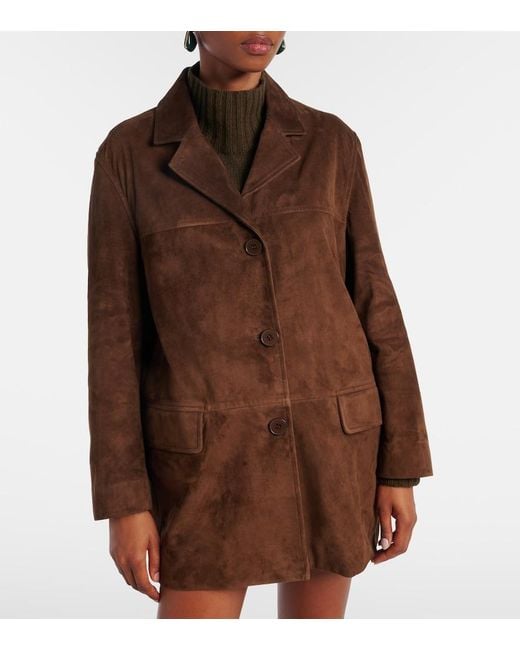 Nour Hammour Brown Voltia Suede Jacket
