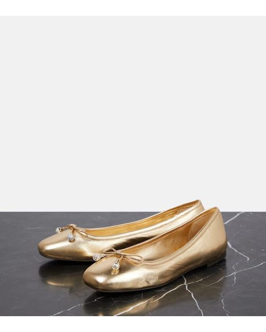 Jimmy Choo Natural Ballerinas Elme Aus Metallic-Leder