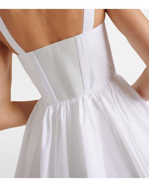 Alaïa White Cotton Poplin Skater Dress