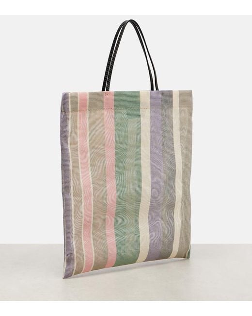 【The Row】 Barn Mini leather-trimmed tote bag Barn Mini leather-trimmed tote bag in neutrals - The Row