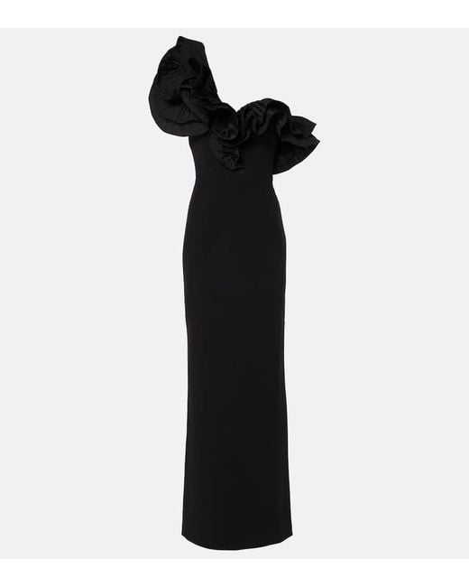新作【Rebecca Vallance】Ella ruffled crepe gown Rebecca Vallance Ella Ruffled Crepe Gown in Black | Lyst