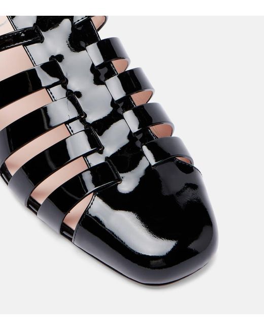 Roger Vivier Black Tres Vivier 25 Patent Leather Sandals