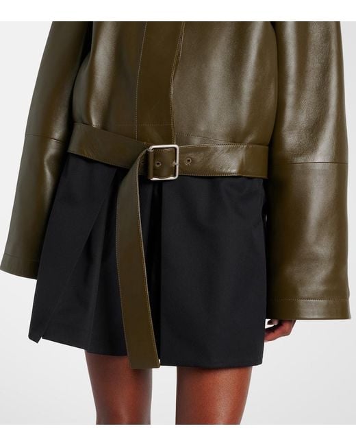 Loewe Green Anagram Leather Jacket