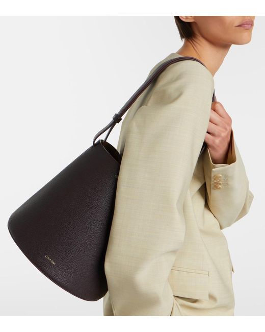 Calvin Klein Black Orbita Small Leather Bucket Bag