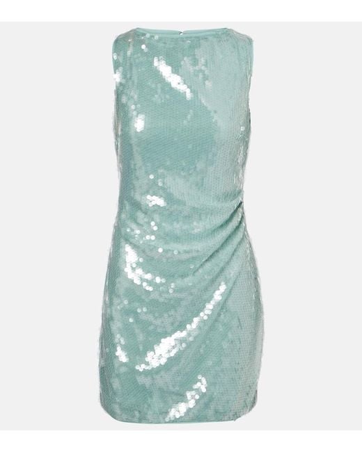 Staud Blue Minikleid Eton Mit Pailletten