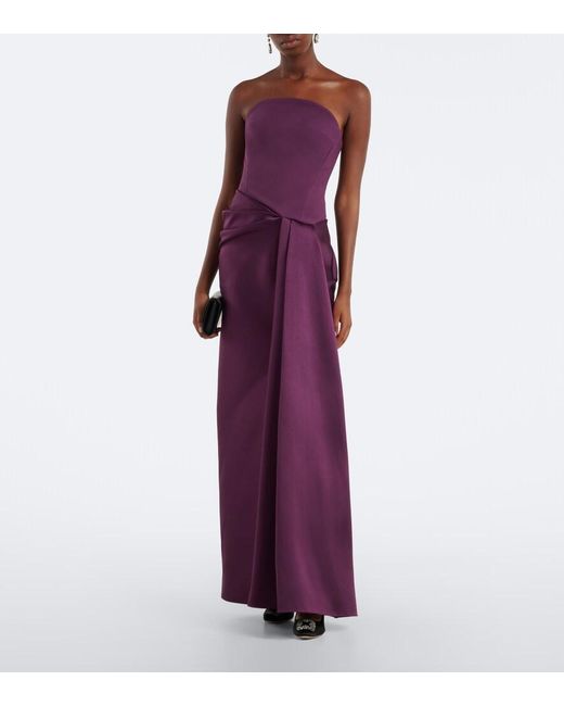 Solace London Purple Seri Crepe Corset Gown