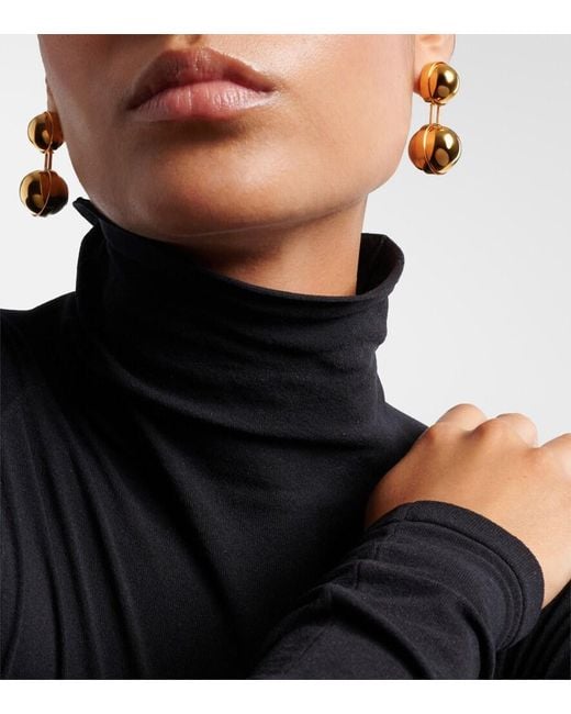 Alaïa Metallic Sphere Small Drop Earrings
