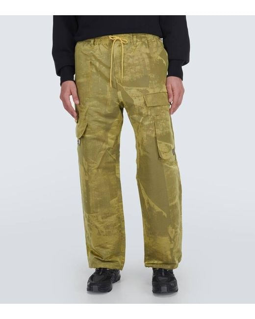 Y-3 Green Printed Track Pants for men