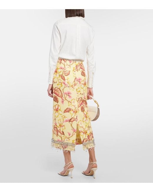 Zimmermann Metallic Matchmaker Floral Diamante Midi-Skirt