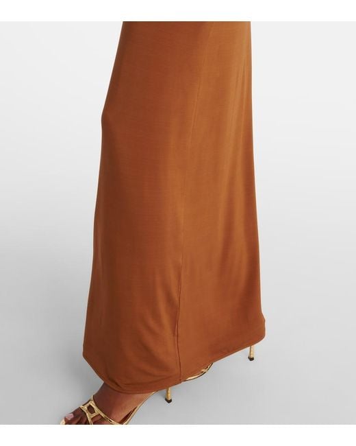 Nina Ricci Brown Jersey Maxi Dress