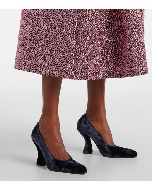 Dries Van Noten Blue 95 Velvet Pumps