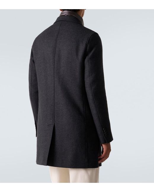 Herno Mantel Aus Einem Wollgemisch in Blue für Herren