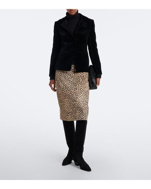 Rohe Black Single-Breasted Cotton Velvet Blazer