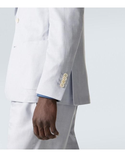Lardini Blue Wool, Silk And Linen Suit for men