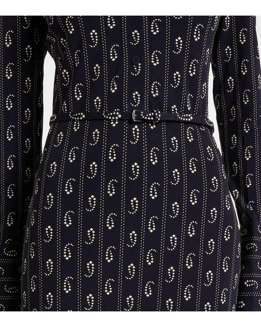 Abito Midi Con Stampa di Tory Burch in Black