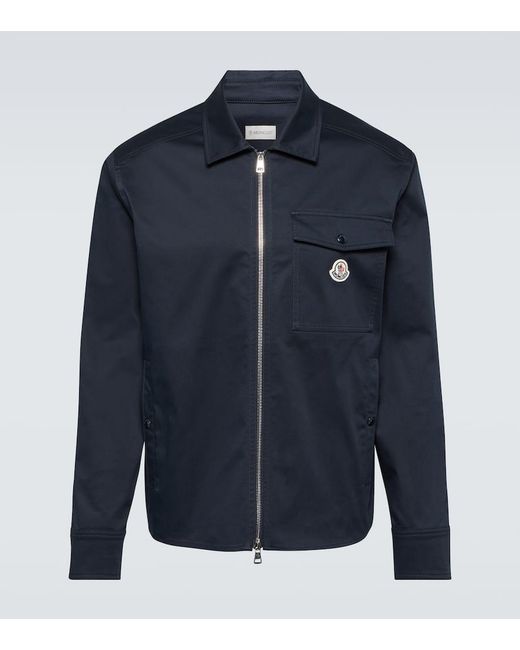 Moncler Blue Cotton Blouson Jacket for men