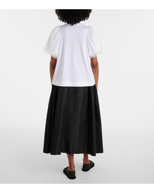 Simone Rocha White Puff-Sleeve Cotton Jersey T-Shirt