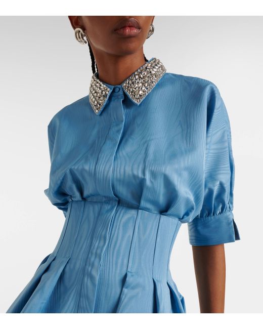 Rebecca Vallance Blue Cielo Embellished Corset Dress