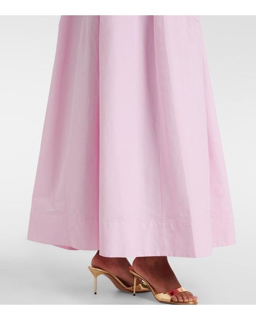 Jonathan Simkhai Pink Avril Cotton-Blend Bustier Gown