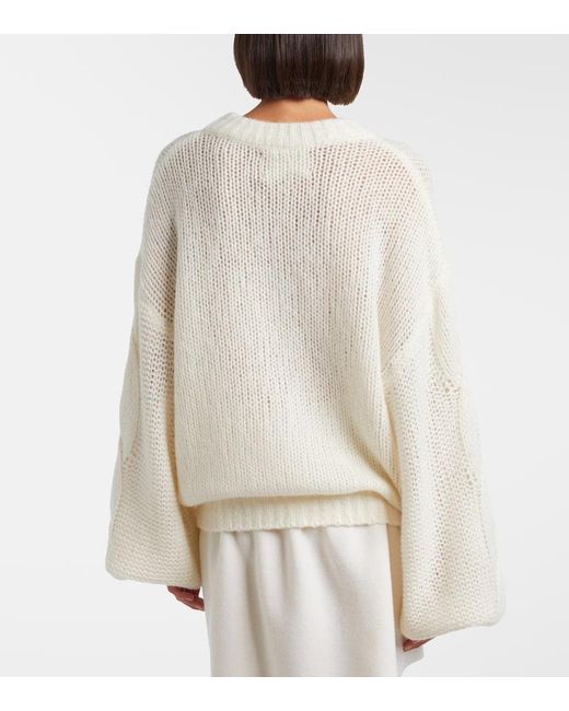 Lisa Yang White Runi Open-Knit Cashmere And Silk Sweater