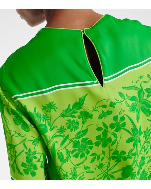 Top con estampado floral Gucci de color Green