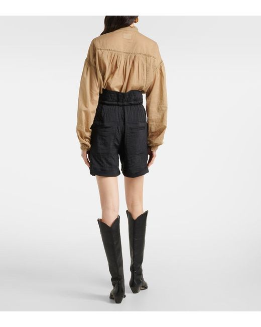Isabel Marant Black Serin Straight Shorts