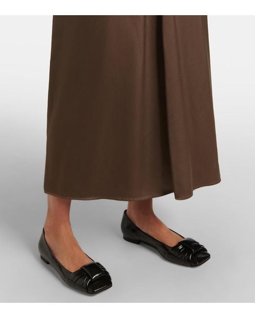 Gianvito Rossi Black Paradi Bow-Detail Leather Ballet Flats