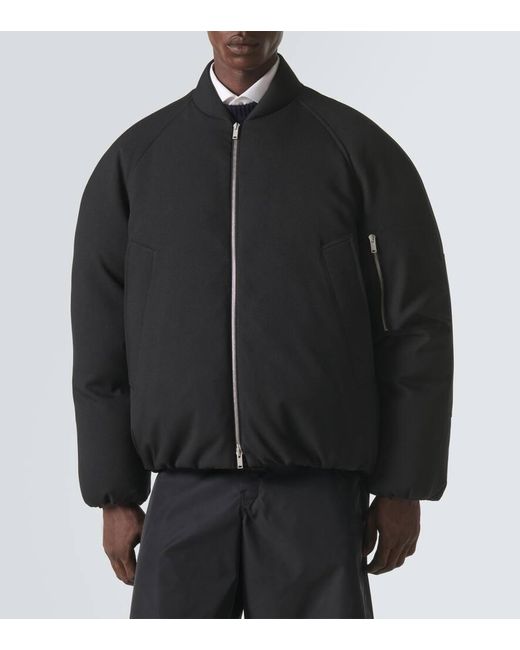 Jil Sander Oversize-Daunenjacke Aus Gabardine in Black für Herren