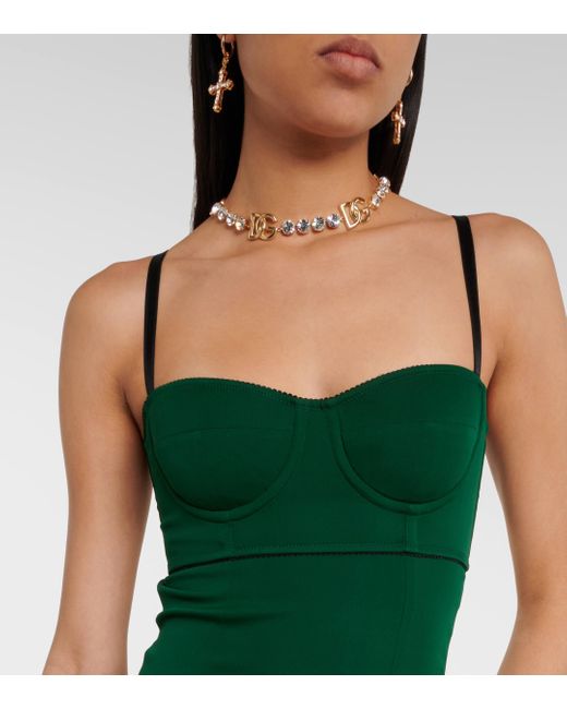 Robe bustier en charmeuse Dolce & Gabbana en coloris Green