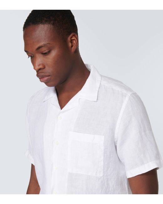 Canali White Linen Shirt for men