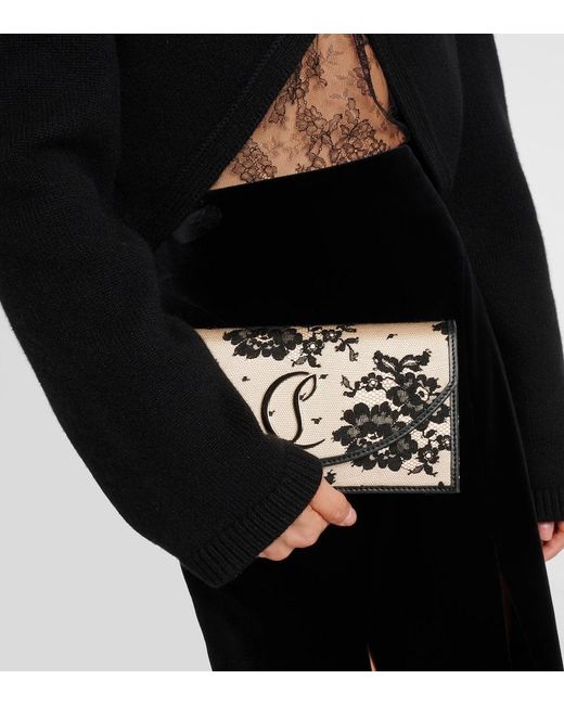 Christian Louboutin Black Loubi54 Small Lace Clutch