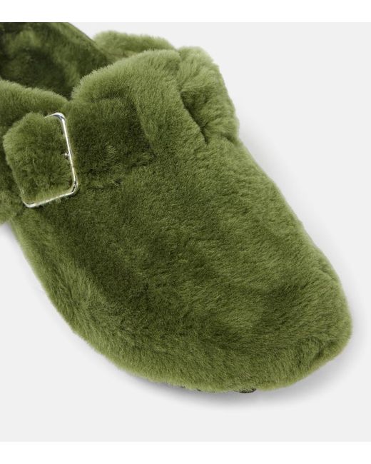 Birkenstock Green Boston Shearling Clogs