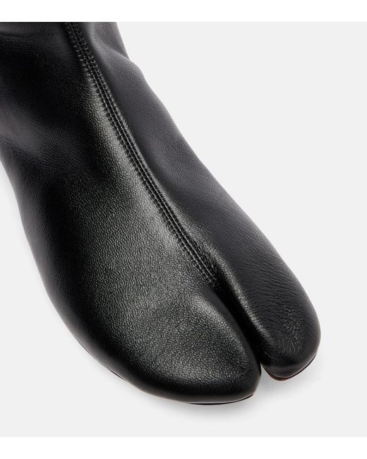 Christen Black Tabi Leather Knee-High Boots