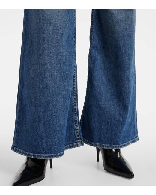 Nili Lotan Blue High-Rise Bootcut Jeans Terrell