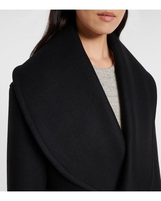 Bottega Veneta Black Double-Breasted Wool Coat