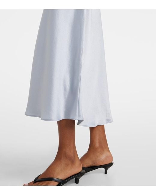 Leset Blue Barb Satin Slip Dress