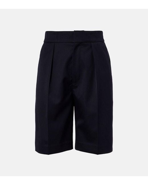 Victoria Beckham Blue High-Rise Bermuda Shorts