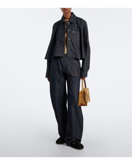 J.W. Anderson Black Stitch Suede Mules