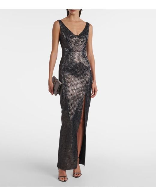 Roland Mouret Black Verzierte Robe Aus Crepe