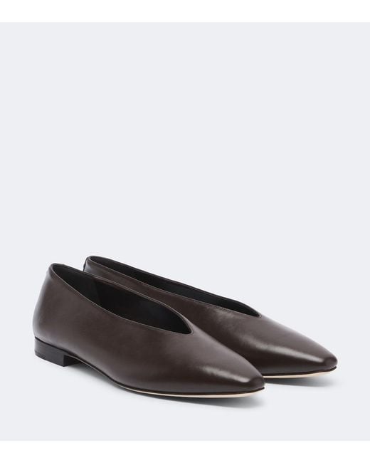 Jimmy Choo Brown Margot Leather Ballet Flats