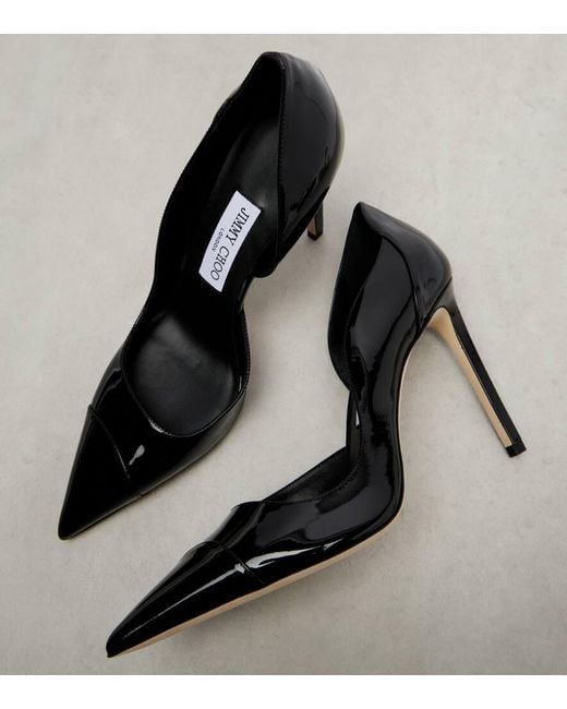 Jimmy Choo Black Brigitte 100 Patent Leather Pumps