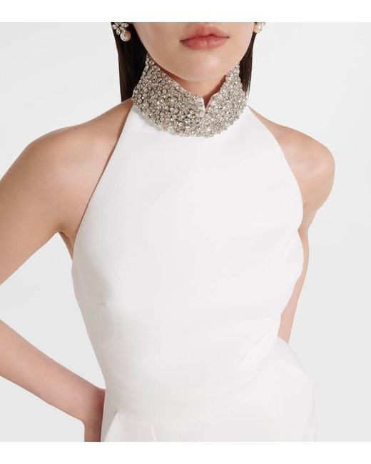 The New Arrivals Ilkyaz Ozel White Bridal Hemingway Embellished Cocktail Dress
