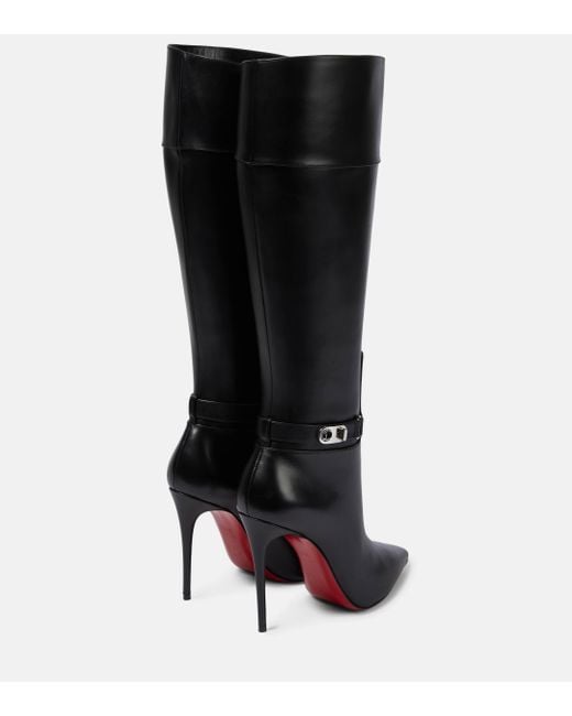 Christian Louboutin Black Lock So Kate 100 Leather Knee-high Boots