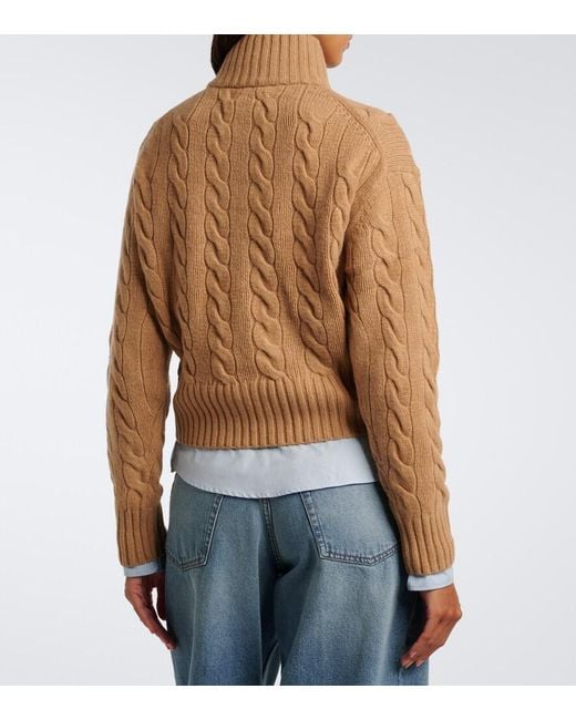 Polo Ralph Lauren Natural Cable-Knit Wool And Cashmere Sweater